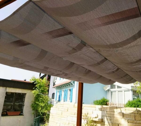 Aluminium Pergola Florenz 1116 | Holzoptik dunkelbraun/braun | 350x505x236 cm