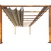 B-WARE Aluminium Pergola Florenz 1116 | Holzoptik hellbraun/braun | 350x505x236 cm