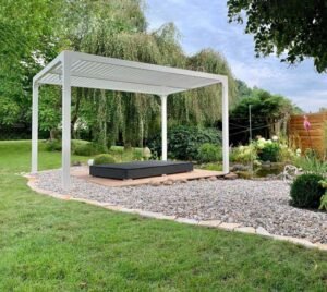 B-WARE Metall Pergola Novara 1012 | Weiß | 360x300x231 cm