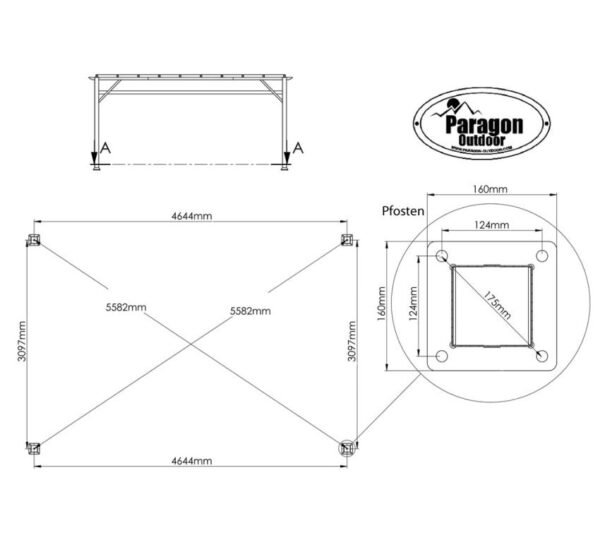 B-WARE Aluminium Pergola Florenz 1116 | Holzoptik dunkelbraun/braun | 350x505x236 cm