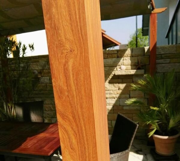 Aluminium Pergola Florenz 1116 | Holzoptik hellbraun/braun | 350x505x236 cm