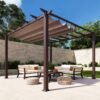 Aluminium Pergola Florida 1111 | Holzoptik Dunkelbraun | 350x350x235 cm