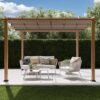 Aluminium Pergola Florida 1111 | Holzoptik hellbraun | 350x350x235 cm