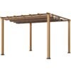 Aluminium Pergola Florida 1111 | Holzoptik hellbraun | 350x350x235 cm