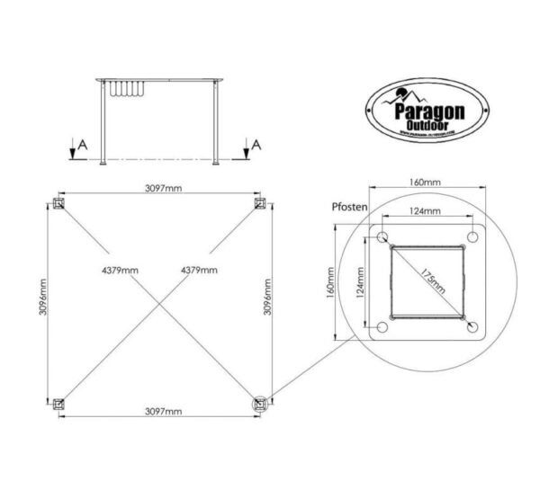 Aluminium Pergola Florida 1111 | Weiß | 350x350x235 cm