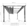 Aluminium Pergola Florida 1111 | Holzoptik hellbraun | 350x350x235 cm