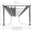 Aluminium Pergola Florenz 1116 | Weiß/Weiß | 350x505x236 cm