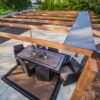 B-WARE Aluminium Pergola Florida 1111 | Holzoptik hellbraun | 350x350x235 cm