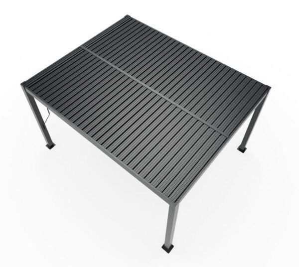 Milo Set12 1012 | Lamellendach Pergola mit Seitenwand Gr. 12 | Schwarz